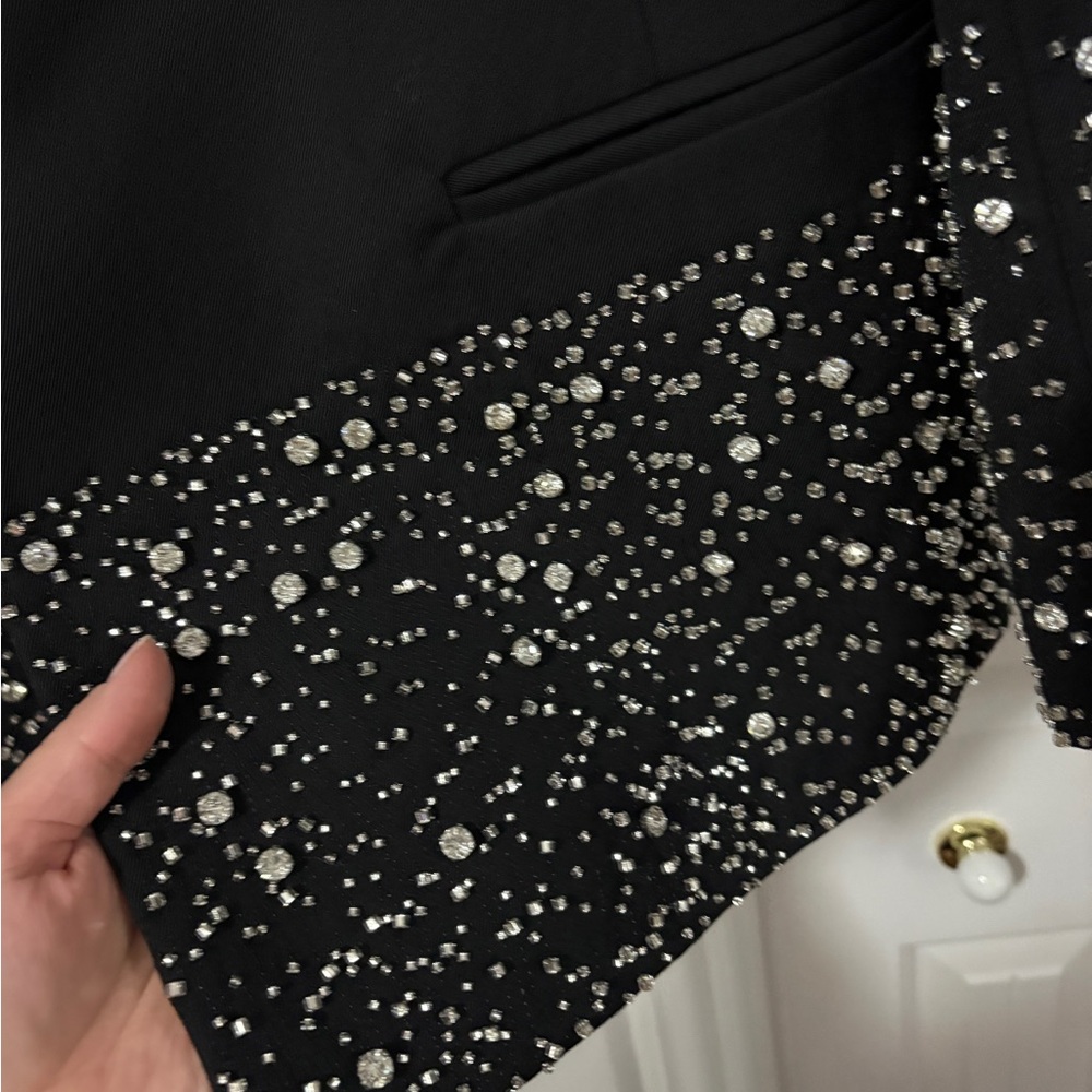 H&M Edition Black Blazer with Beaded Hem - Picture 2 of 6